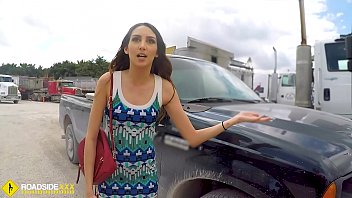 roadside - spicy latina fucks superxvideo a big dick to free her car 