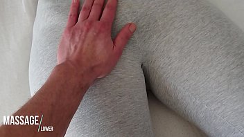 big sex touching her pussy in grey yogapants 