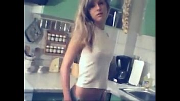 boobsimage hotwife blonde plays around in the kitchen 