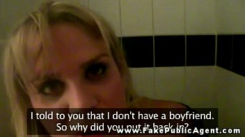 blonde gives a blowjob on muslim xx the toilet 
