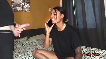 indian slut is on english xxx the phone with her boyfriend while cheating on him 