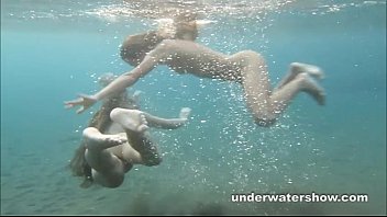 julia and masha x vdios com are swimming nude in the sea 