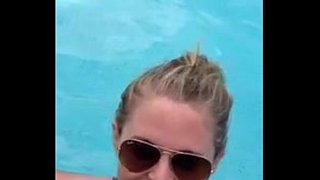 blowjob in public pool by nude aunties blonde recorded on mobile phone 
